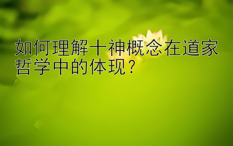 如何理解十神概念在道家哲学中的体现？