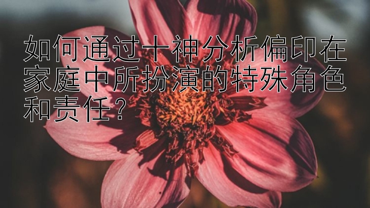 如何通过十神分析偏印在家庭中所扮演的特殊角色和责任？