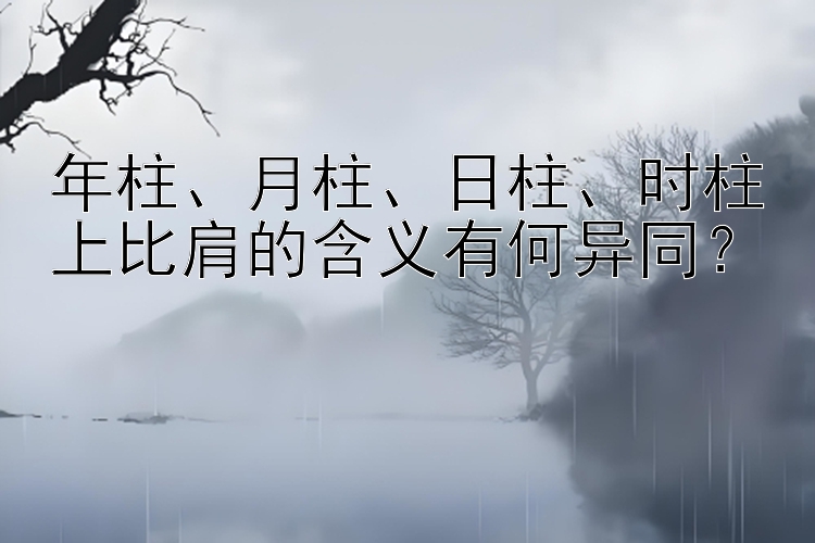 年柱、月柱、日柱、时柱上比肩的含义有何异同？