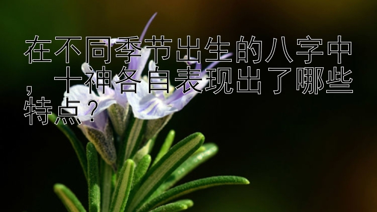 在不同季节出生的八字中，十神各自表现出了哪些特点？