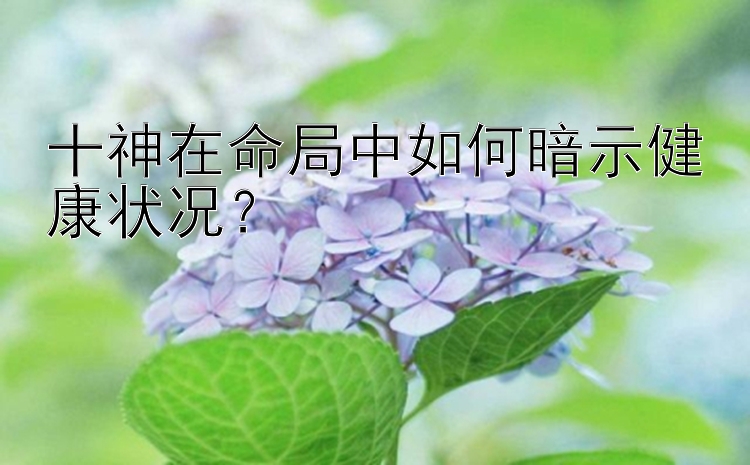 十神在命局中如何暗示健康状况？