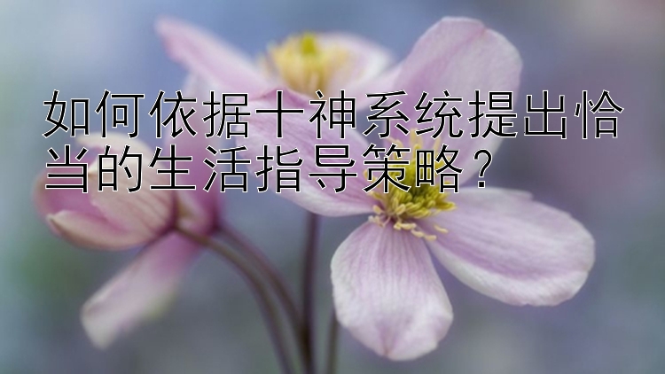 如何依据十神系统提出恰当的生活指导策略？