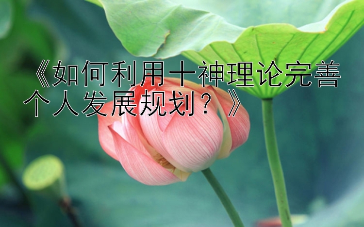 《如何利用十神理论完善个人发展规划？》