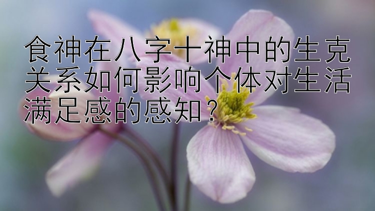 食神在八字十神中的生克关系如何影响个体对生活满足感的感知？