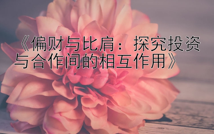 《偏财与比肩：探究投资与合作间的相互作用》