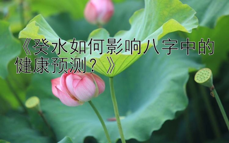 《癸水如何影响八字中的健康预测？》