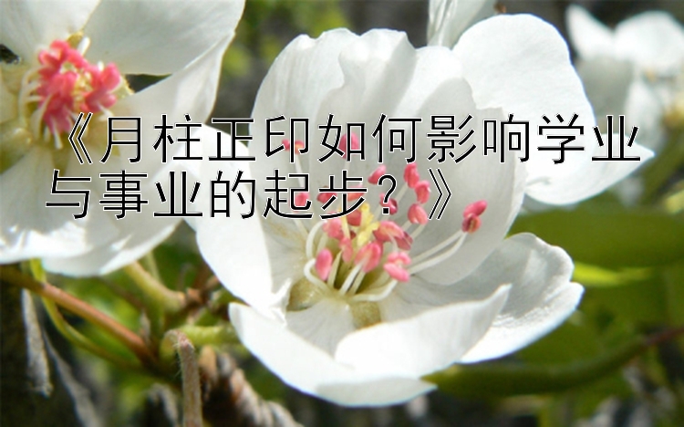 《月柱正印如何影响学业与事业的起步？》