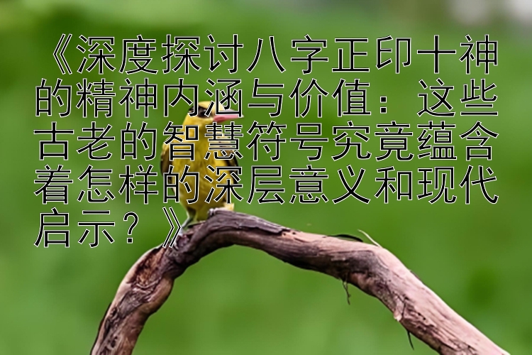 《深度探讨八字正印十神的精神内涵与价值：这些古老的智慧符号究竟蕴含着怎样的深层意义和现代启示？》